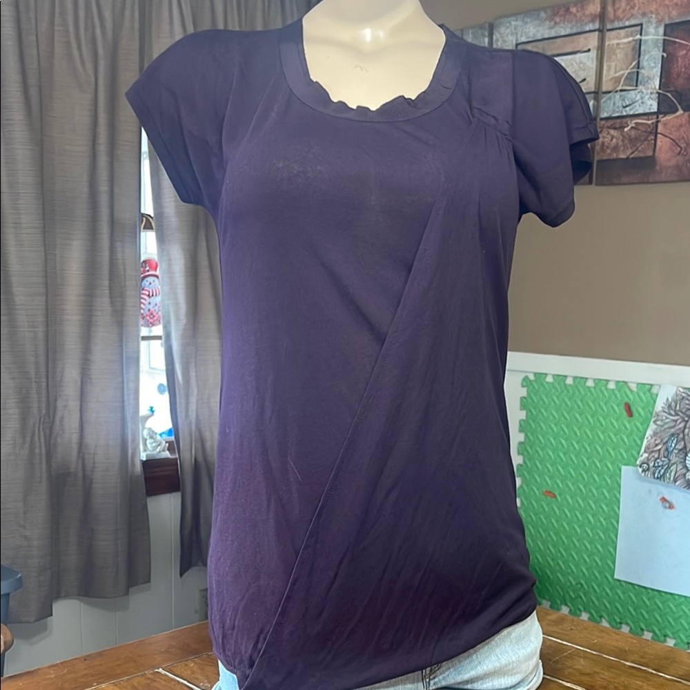 Ann Taylor LOFT Purple  Faux Wrap Blouse XS